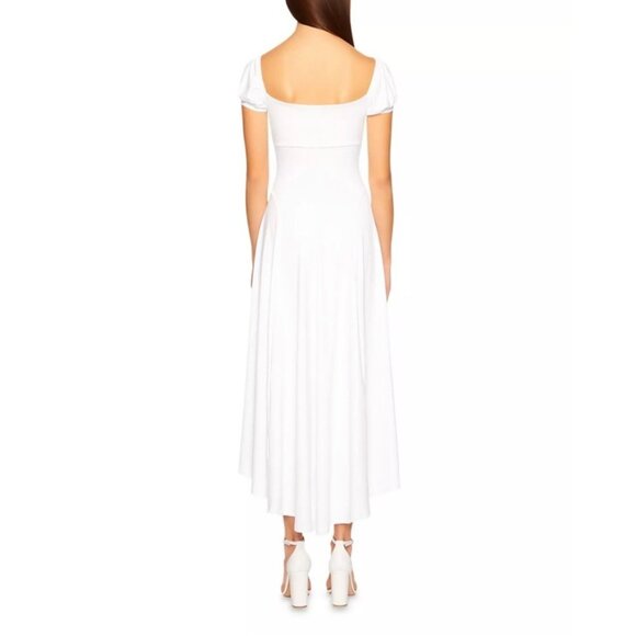 Susana Monaco Off-The-Shoulder Midi Dress Size Small High Low Hem White New - Picture 4 of 11